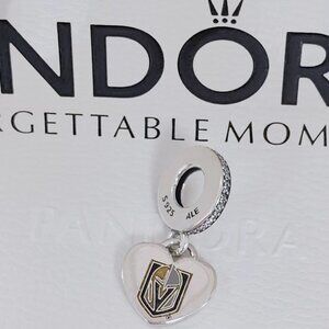 Pandora Las Vegas Golden Knights Hockey Charm Bracelete Dangle Pendant